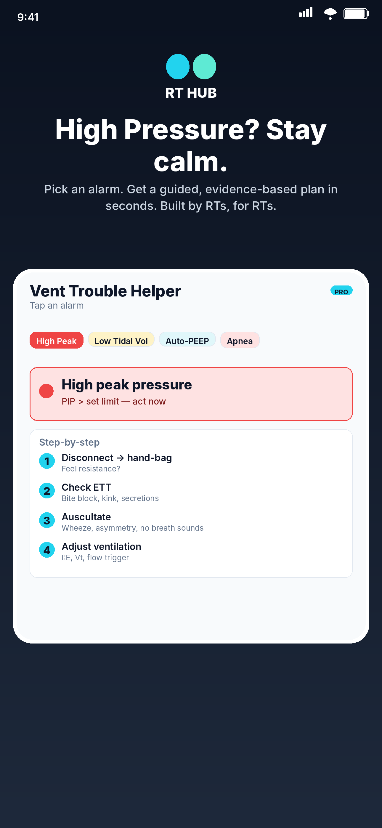 Vent troubleshooting screen